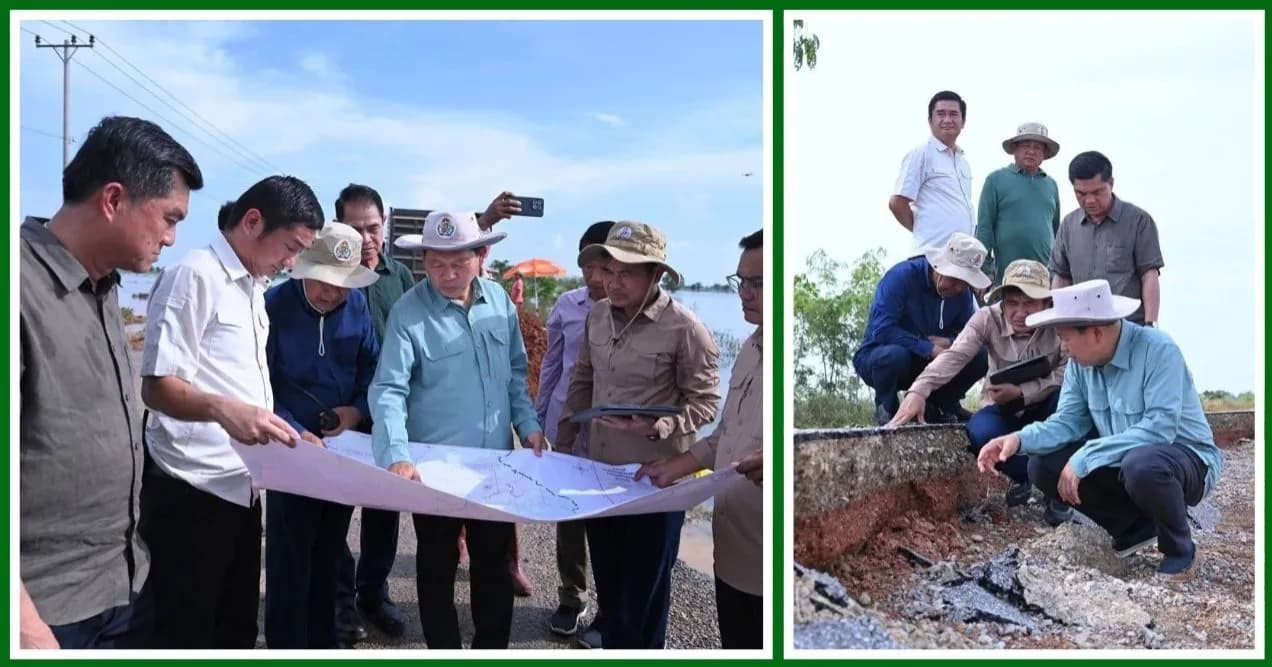 រដ្ឋមន្ត្រីក្រសួងអភិវឌ្ឍន៍ជនបទ ចុះពិនិត្យផ្លូវ DBST ប្រវែងជាង ២៤គីឡូម៉ែត្រ នៅស្រុកសង្កែ ដែលរងការខូចខាតដោយទឹកជំនន់ និងបញ្ជាឱ្យដោះស្រាយសម្រួលការធ្វើដំណើរភ្លាមៗ