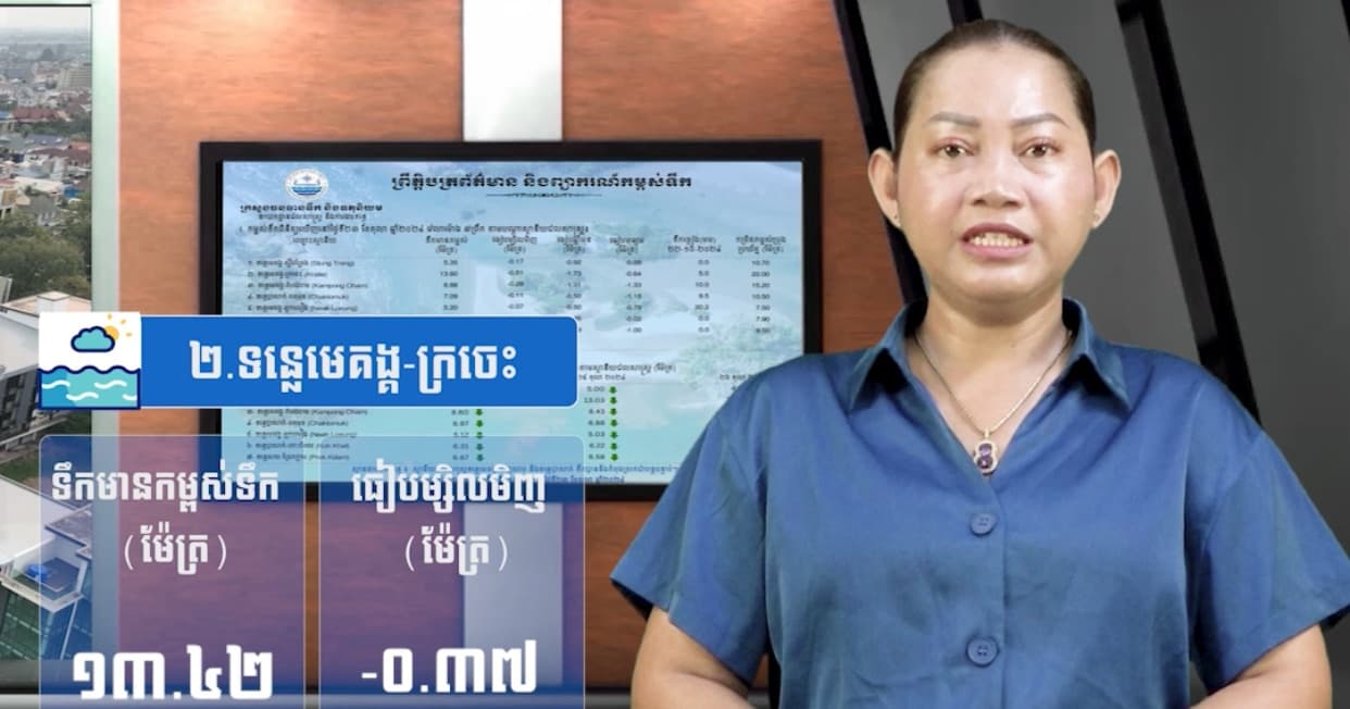 កម្ពស់ទឹកទន្លេសាប ទន្លេមេគង្គ និងទន្លេបាសាក់ ពិនិត្យឃើញនៅថ្ងៃទី២៣ ខែកក្កដា  ឆ្នាំ២០២៦