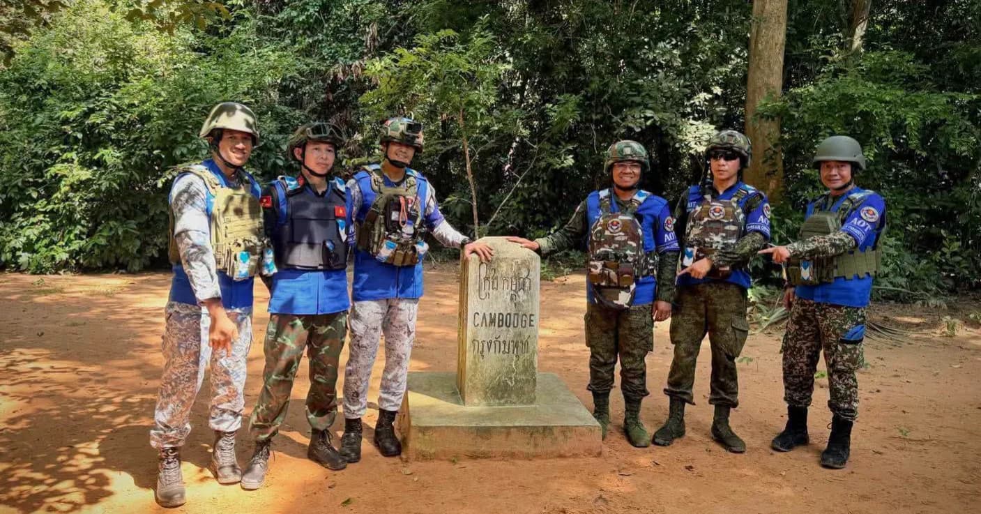 កម្ពុជាសម្របសម្រួលឱ្យក្រុមអ្នកសង្កេតការណ៍អាស៊ាន ចុះពិនិត្យផ្ទាល់នៅបង្គោលព្រំដែនកម្ពុជា-ថៃ ក្នុងខេត្តបន្ទាយមានជ័យ