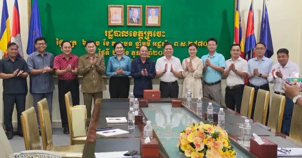 ឯកឧត្តម វ៉ា ថន អភិបាលខេត្តក្រចេះ អញ្ជើញទទួលជួបសម្តែងការគួរសម និងពិភាក្សាការងារ ជាមួយលោកអគ្គនាយក ក្រុមហ៊ុនតៃណាម វៀតណាម